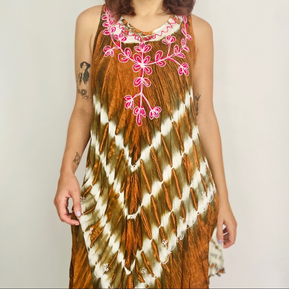 Tie dye beach coverup dress
